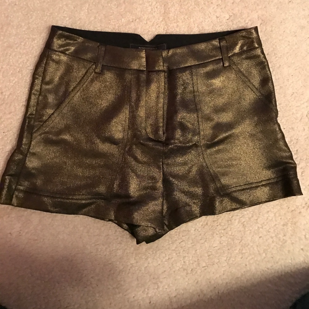 BCBG metallic gold shorts