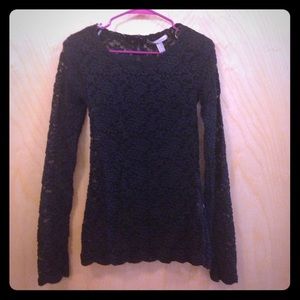Forever 21 Sheet Lace Long Sleeved Blouse
