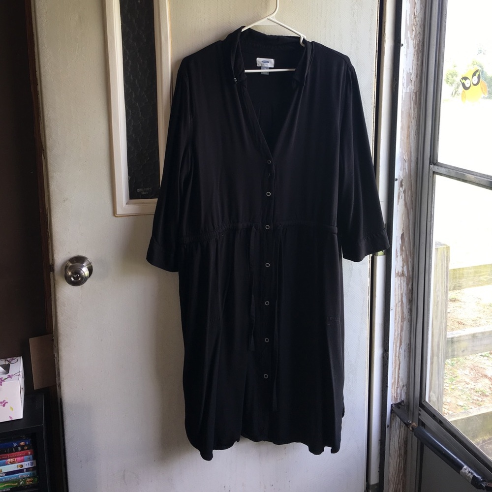 Button down black dress