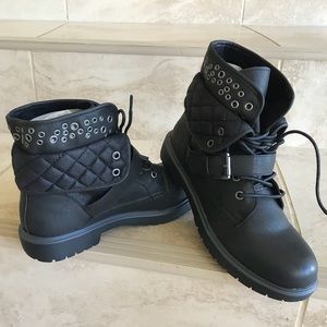 rock and candy combat boots