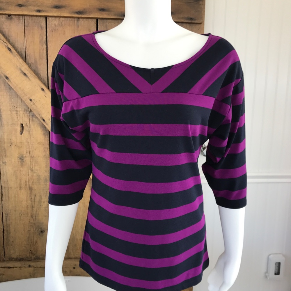 Purple & Navy 3/4 Sleeve