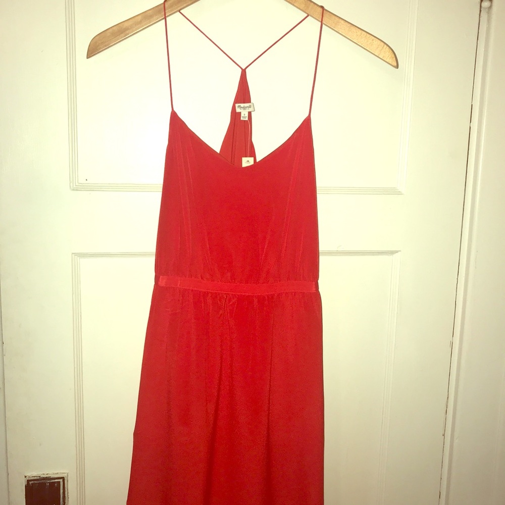 Brand new Red Silk Madewell Dress