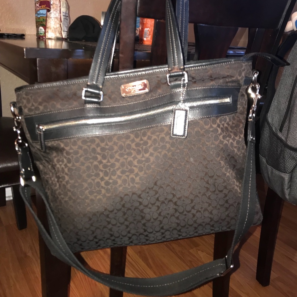 Authentic brown Coach messenger bag.