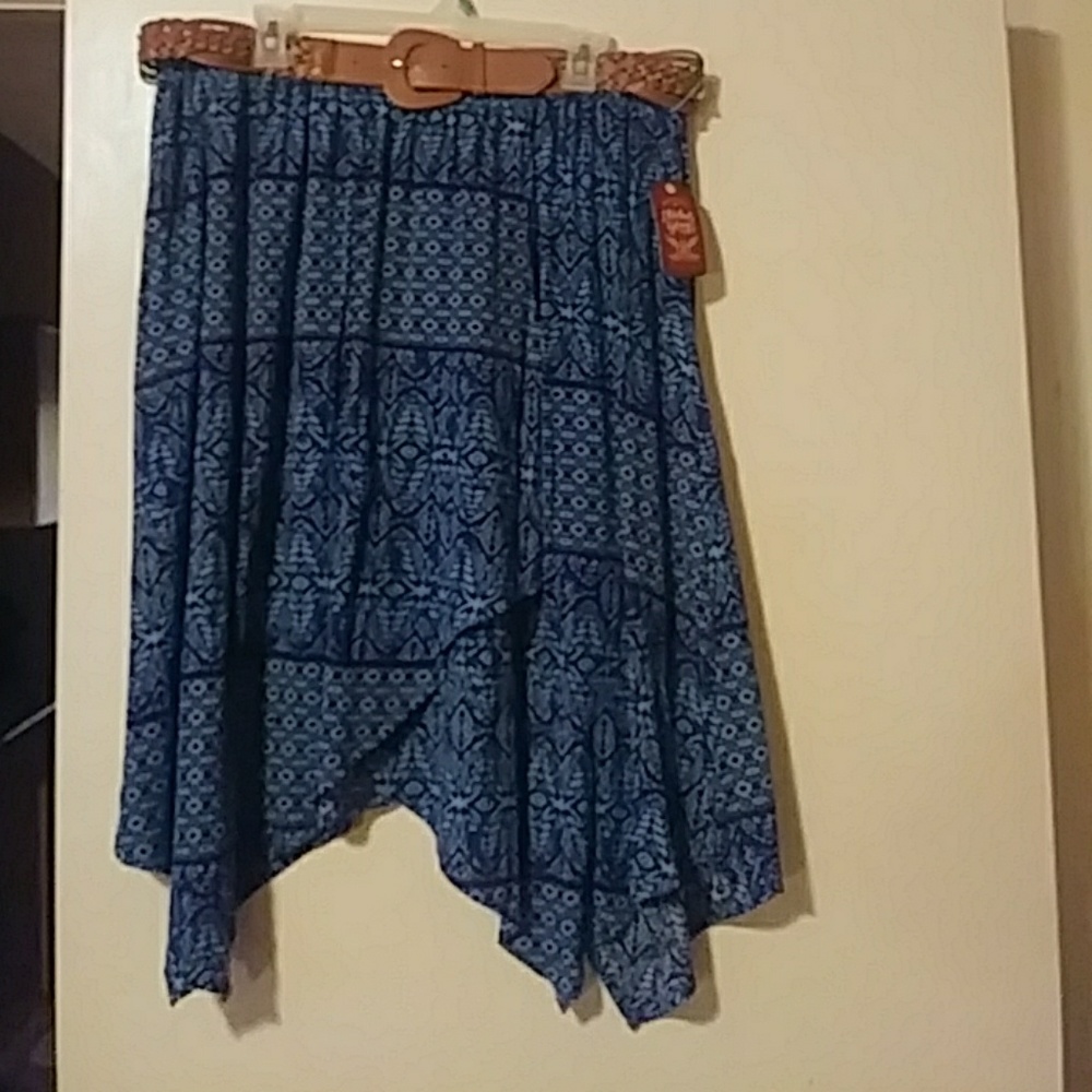 Cute Blue skirt with braided belt"Never Worn"