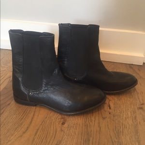 ASH black leather flat boots size 38 7.5