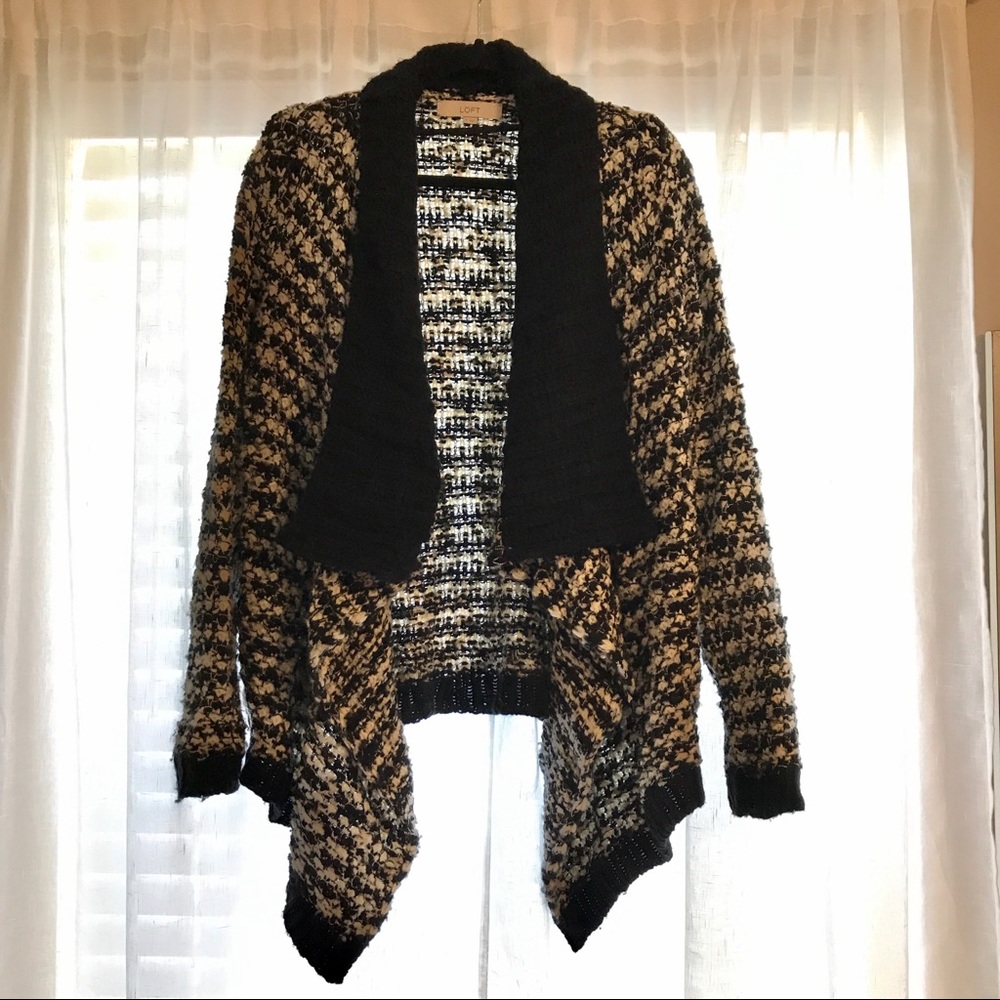 LOFT Black & White Cardigan