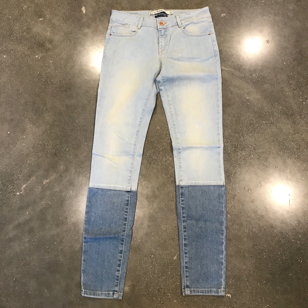 ZARA two-tone skinny jeans USA 4.