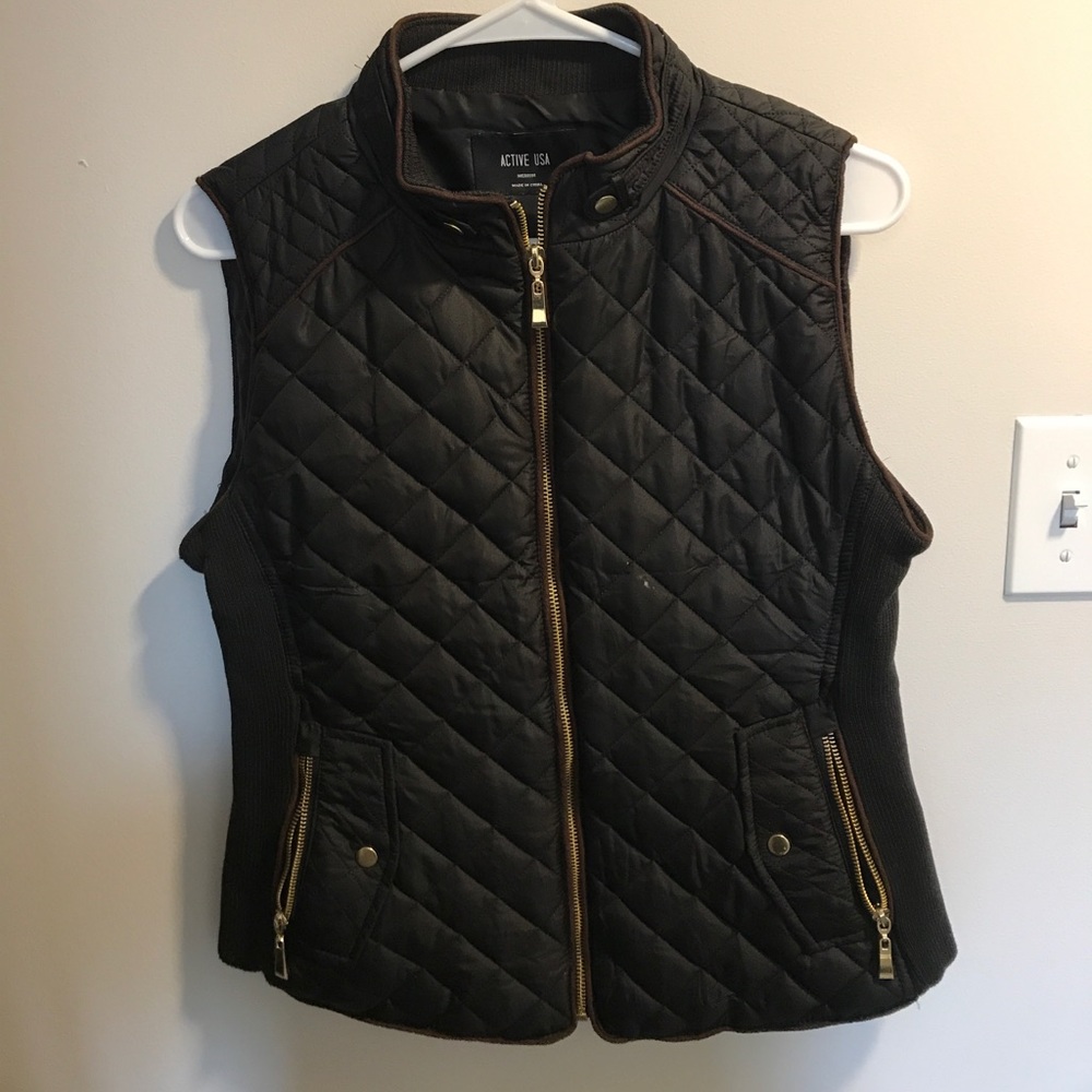 Black Quilted Vest