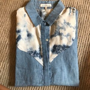 Sandro Blue Linen Shirt