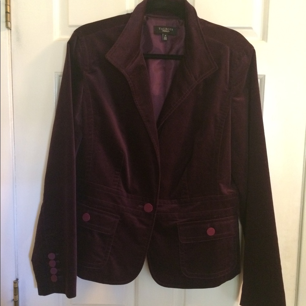 Talbots purple velvet blazer