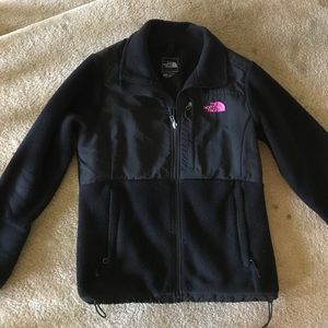 Black north face with pink logo