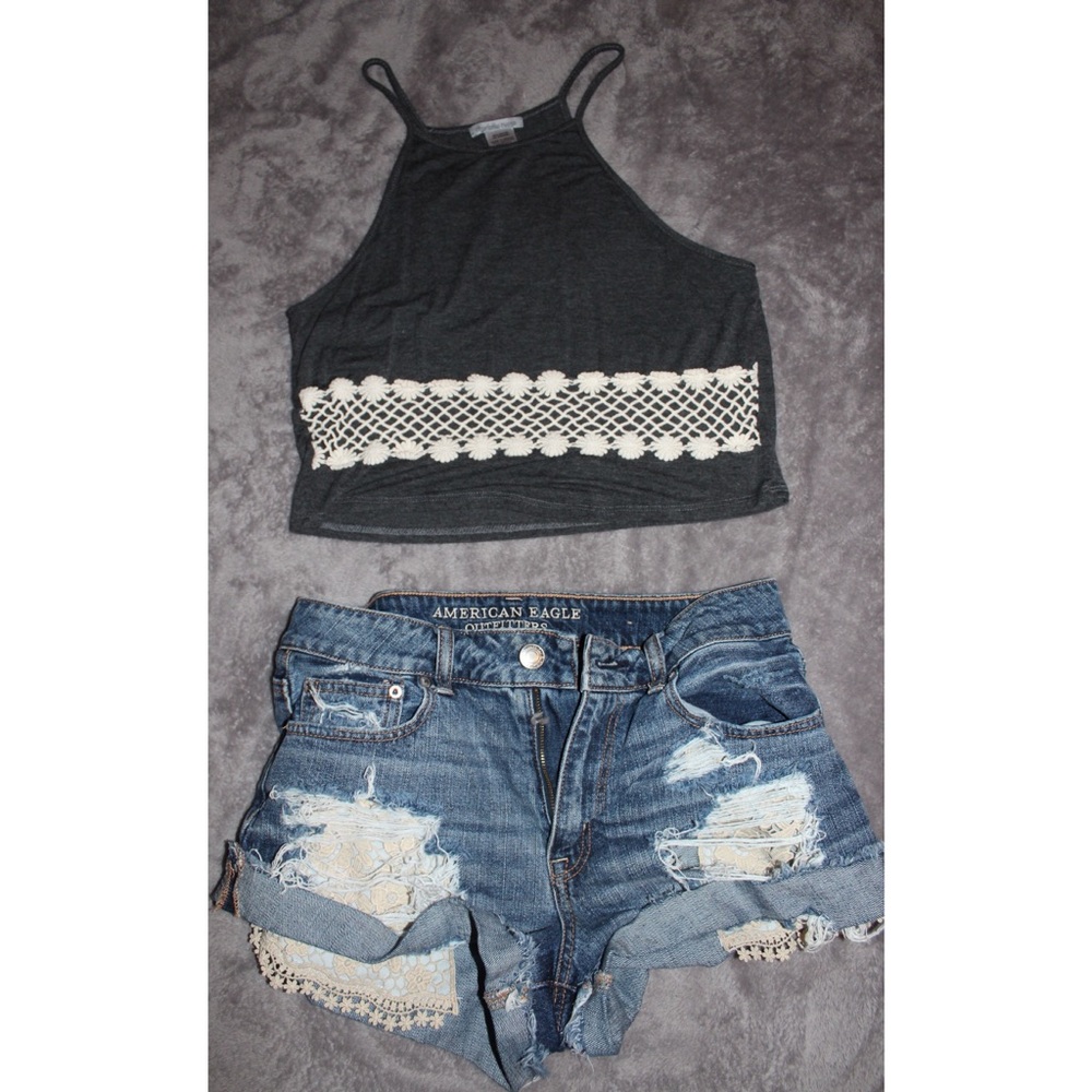 Gray crop top