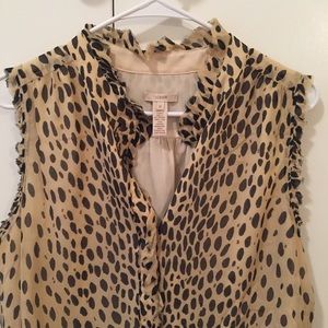 Cheetah Ruffle Blouse