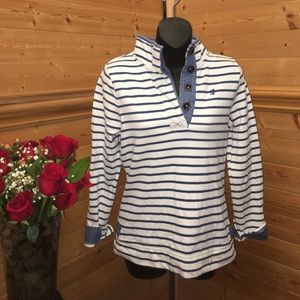 Joules pullover size 2 nautical denim stripe