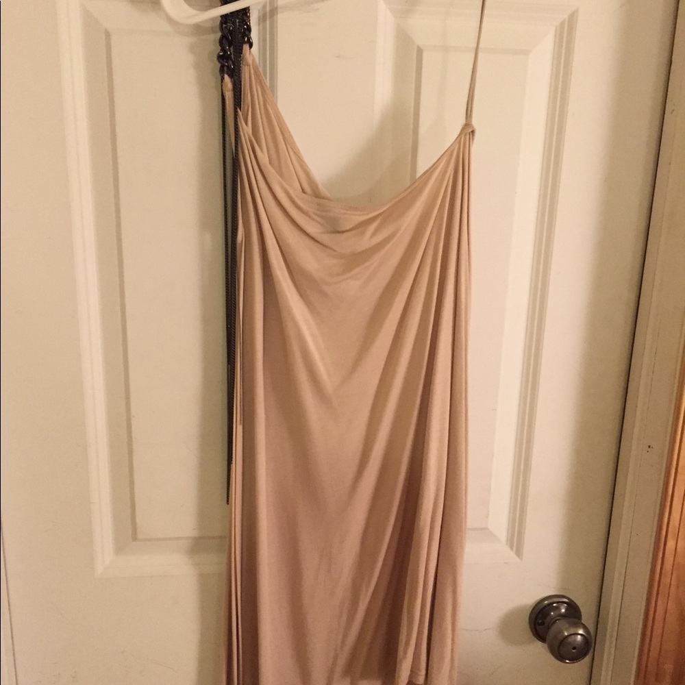 Haute Hippie One Shoulder Chain Detail Mini Dress