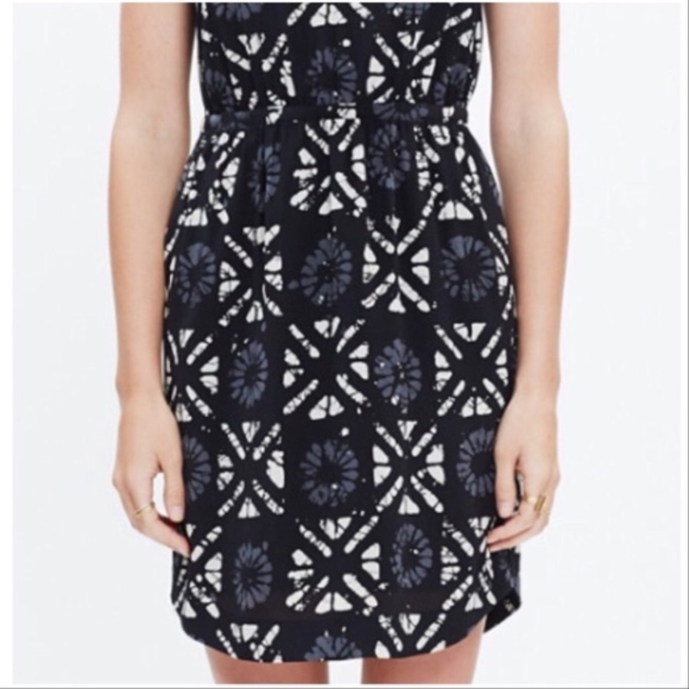 🆑 Madewell Star Black & White Print Cami Dress - Picture 3 of 4