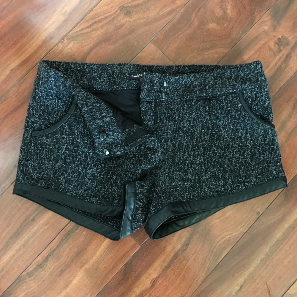 Black/Gray Tweed Shorts