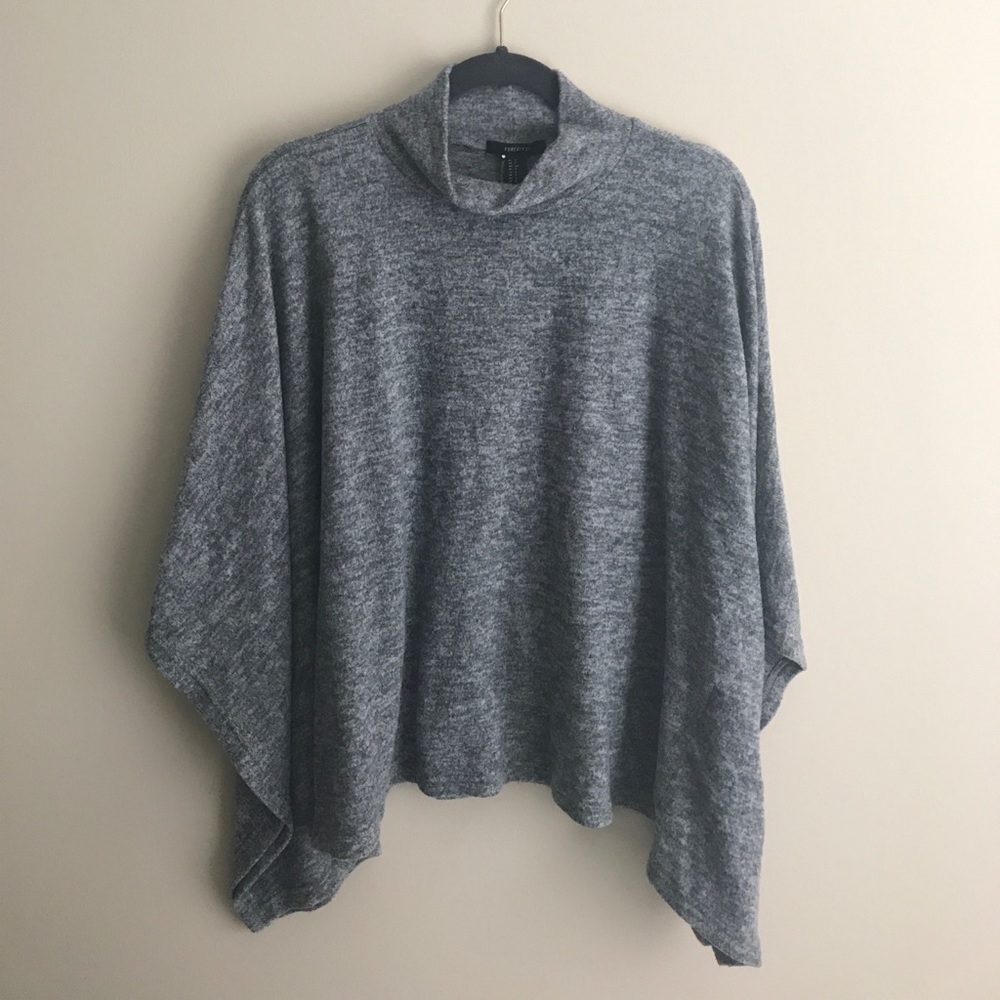 Grey Poncho Top