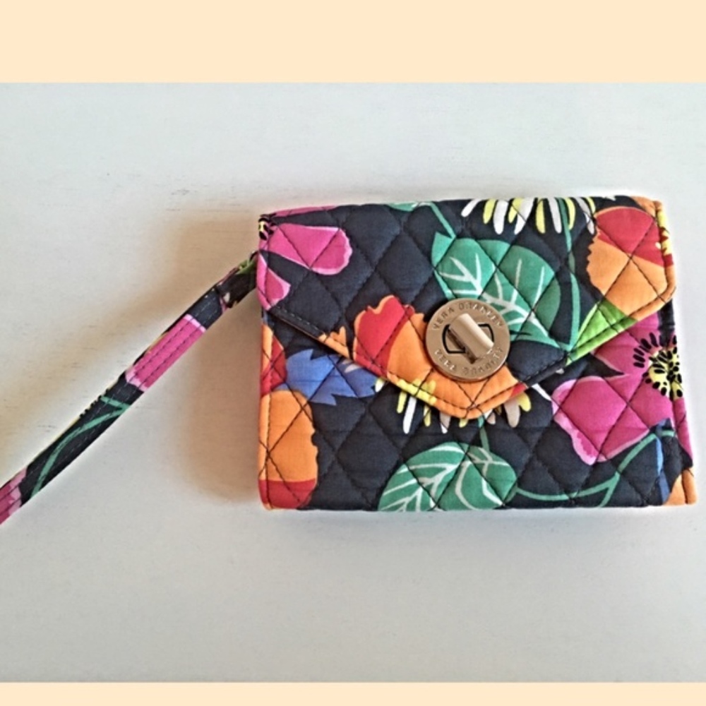 🆑 Vera Bradley Wristlet Wallet Jazzy Blooms - Picture 2 of 4