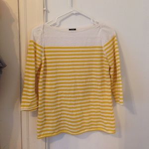 J.Crew yellow stripe 3/4 sleeve shirt size S