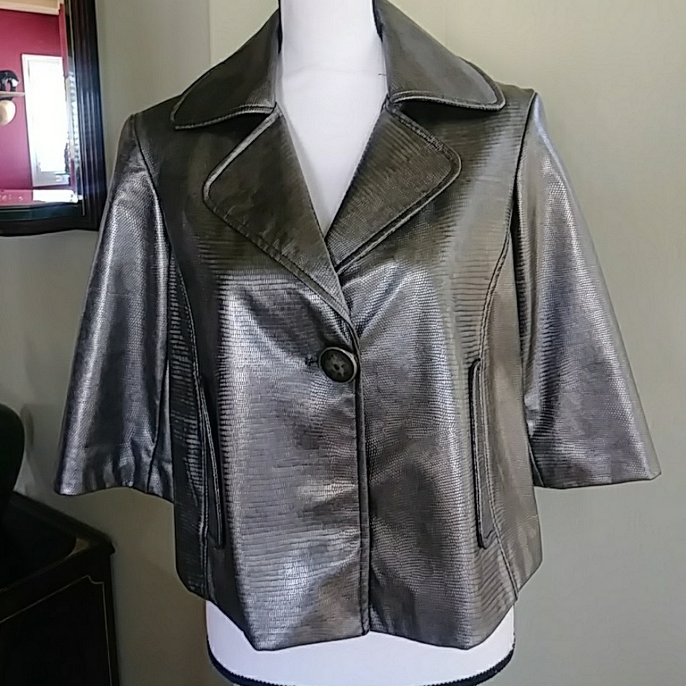 Cartisse Embossed Metallic Crop Jacket
