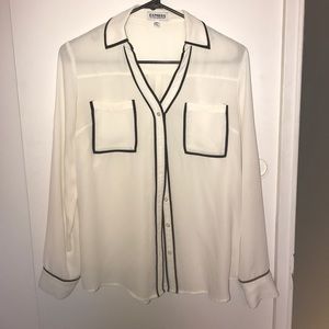 Express White and Black Button Down