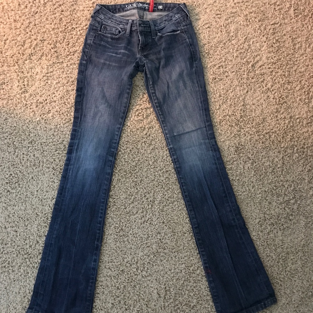 Low rise flare dark denim Guess jeans