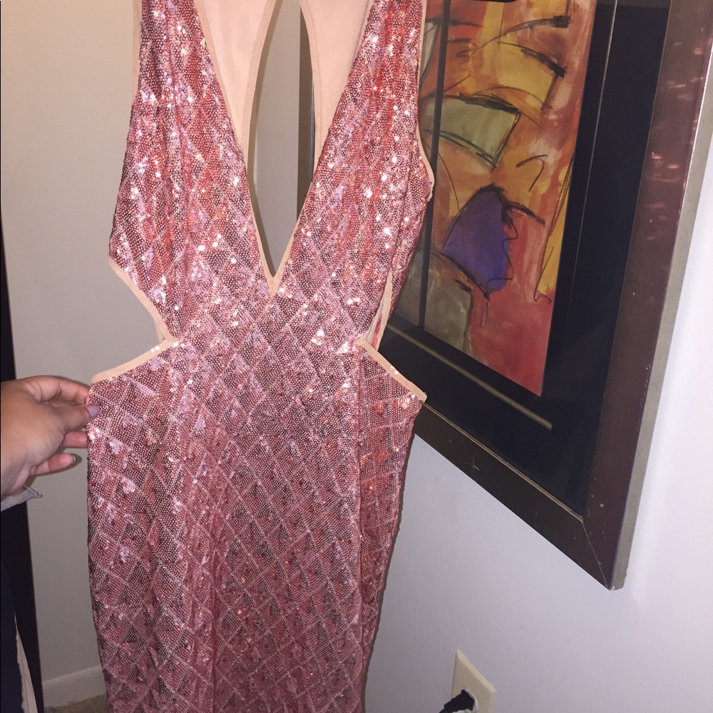 Rose gold sequence dress