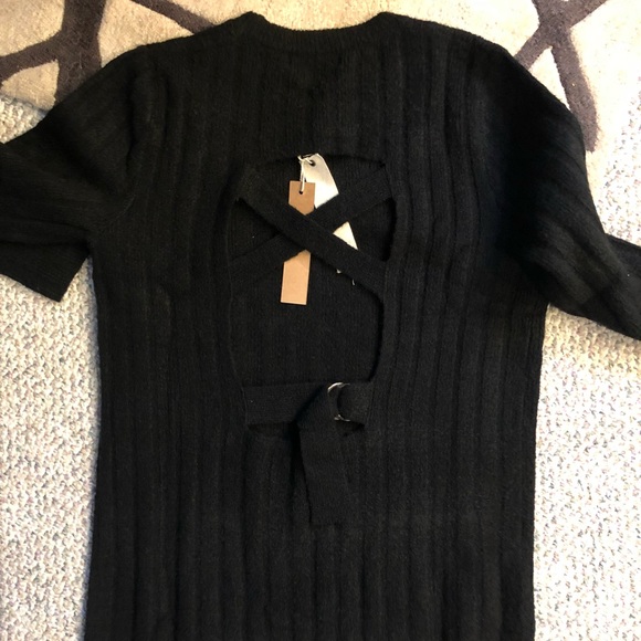 ❤️HP❤️Back Open Knitted Sweater Dress- BLACK - Picture 7 of 8