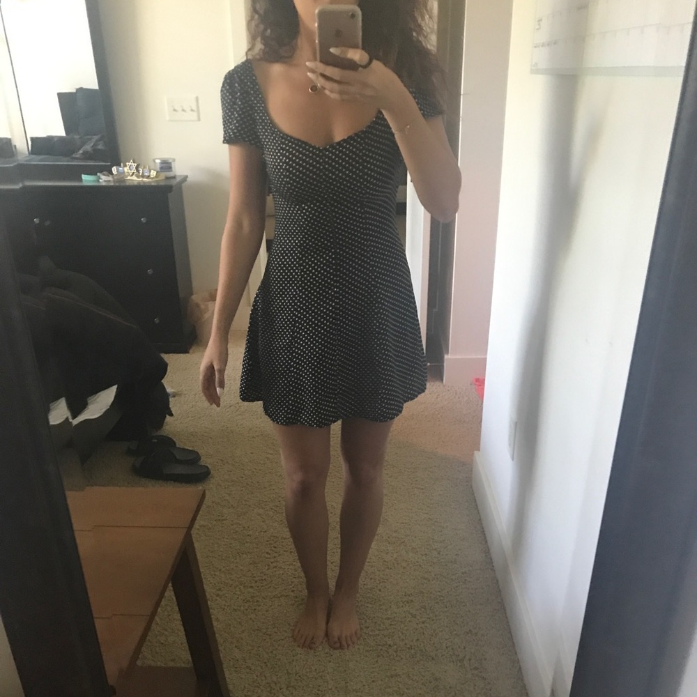 Polka dot black dress