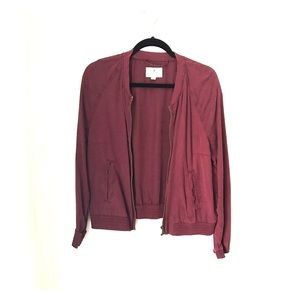 American Eagle Burgundy Bomber Jacket