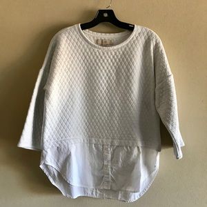 Ann Taylor Loft White Quilted Sweater