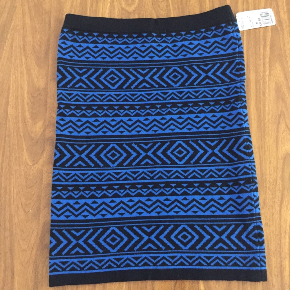 Forever 21 Royal Blue and Black Bodycon Skirt