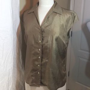 Kate Hill 100% silk shirt sleeve blouse