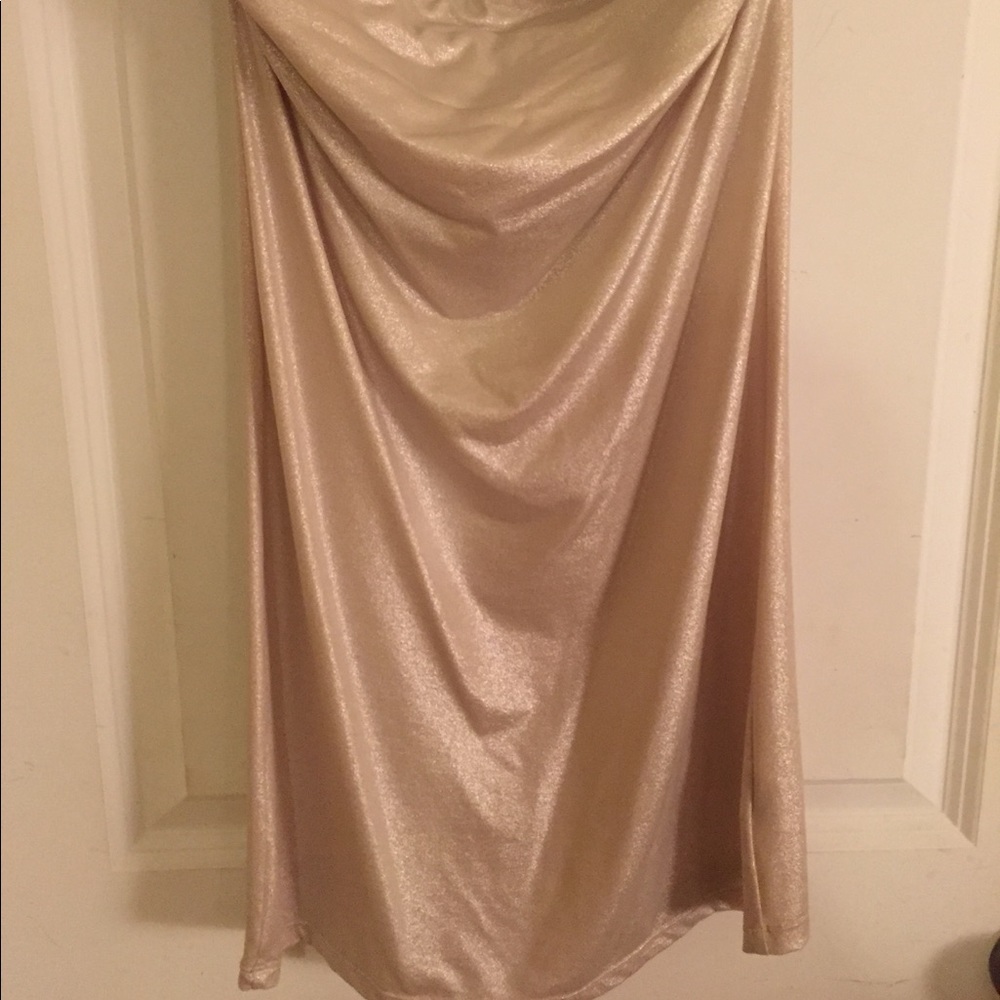 Free People Shimmer Gold Tube Mini Dress