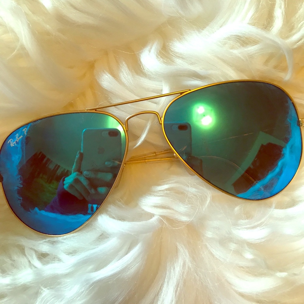 POLARIZED RAY-BAN FLASH LENSE AVIATORS