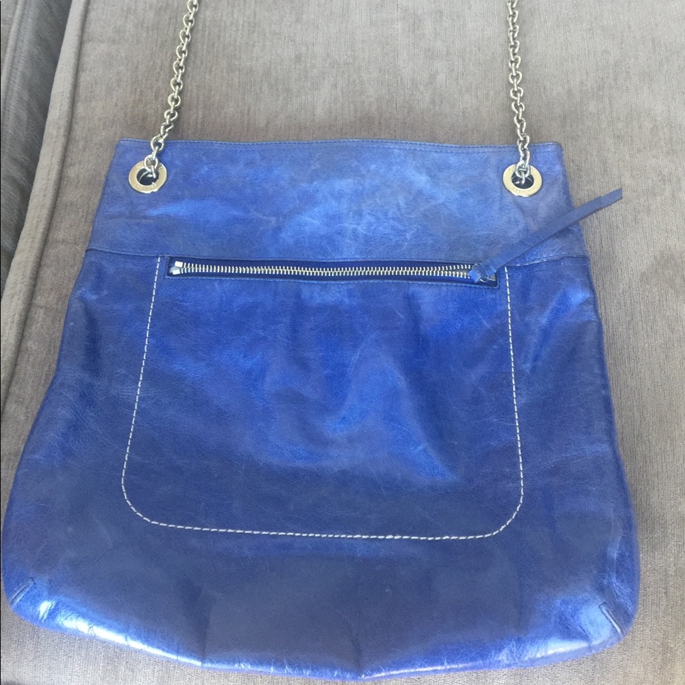 💕SOLD💕Coach Blue leather, chain cross body purse