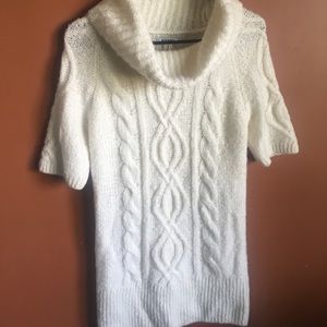 Beautiful cream colored cowl necked sweater dress