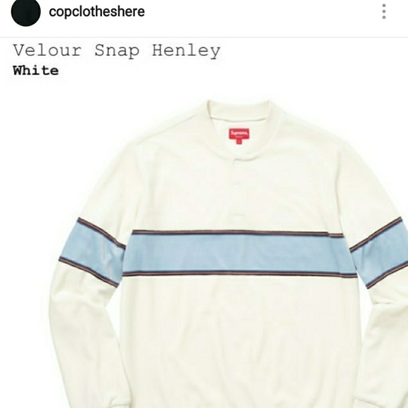 トップス Supreme velour snap Henley トップス Supreme velour snap Henley Supreme Velour Snap Henley