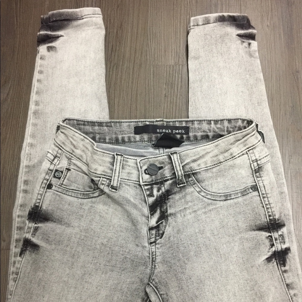 Grey black super skinny jeans