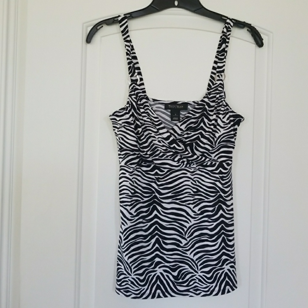 White house black market zebra print tank