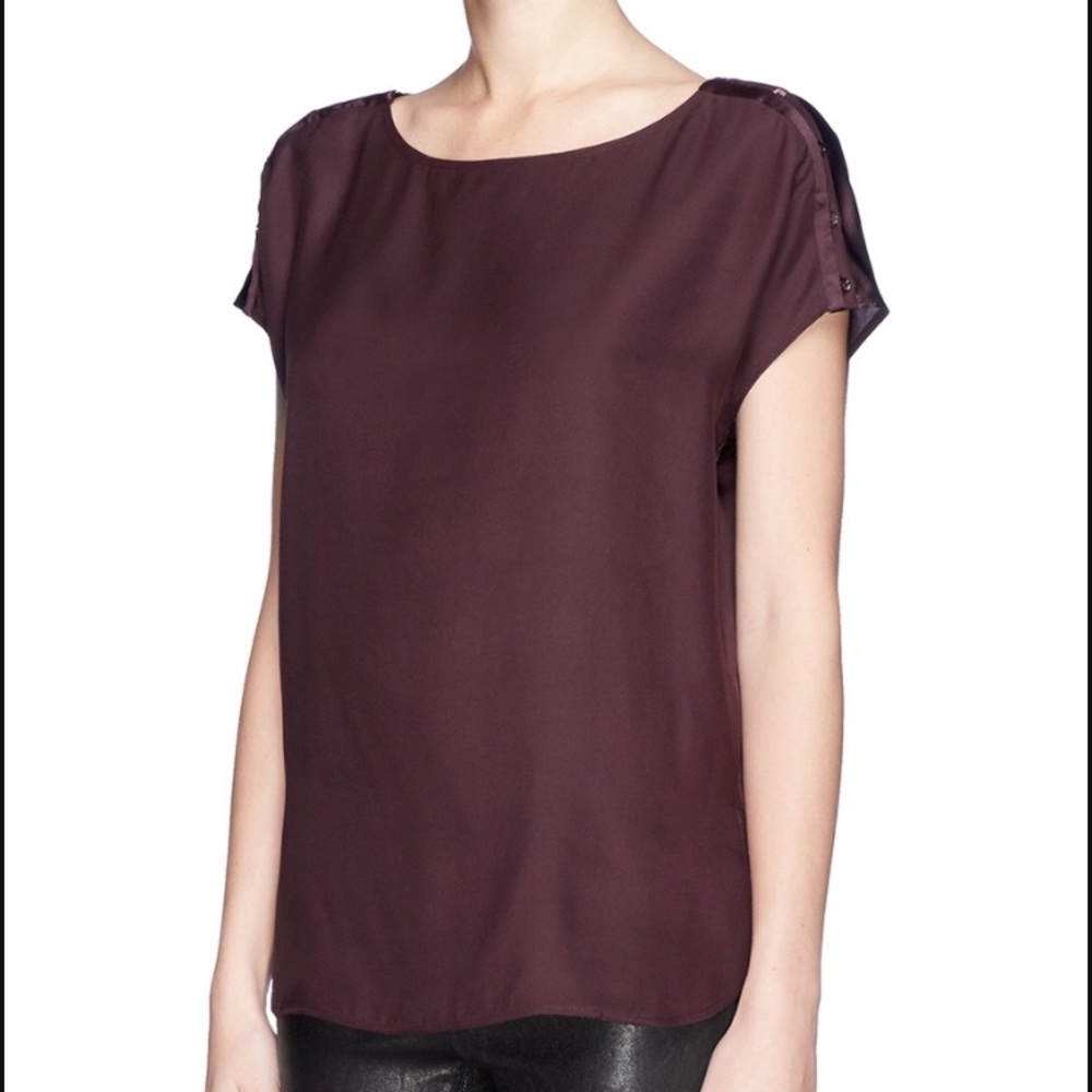 Vince silk charmeuse blouse EUC XL