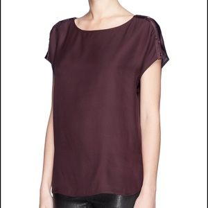 Vince silk charmeuse blouse EUC XL