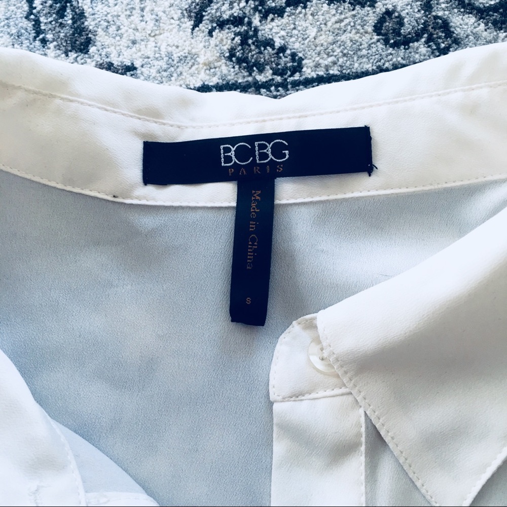 Sheer Bcbg Button Down Blouse - image 1