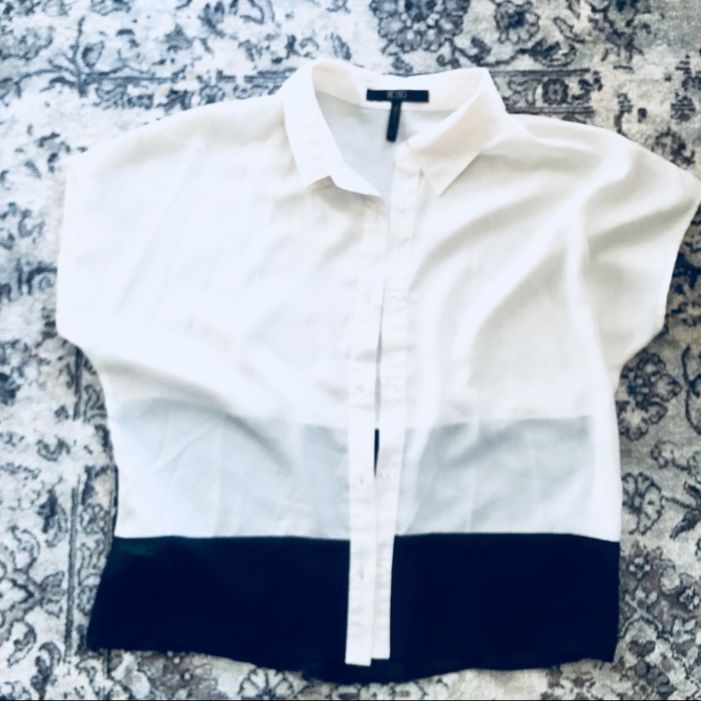 Sheer Bcbg Button Down Blouse - image 2