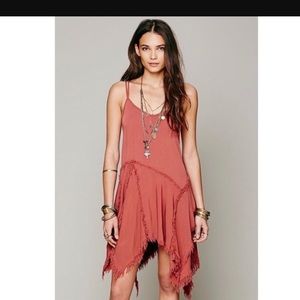 Free People tattered up slip dress