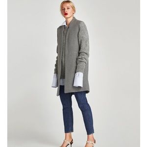 Zara long grey wool vest.