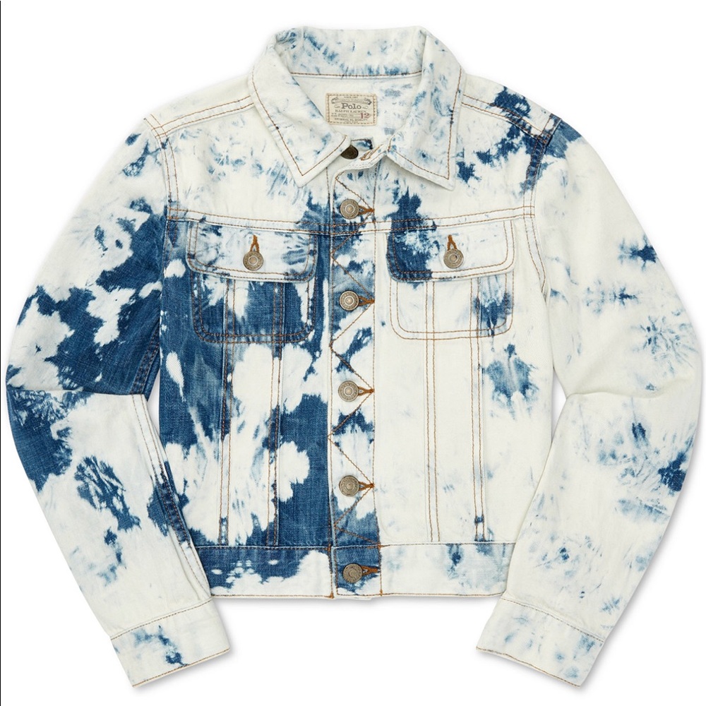 Boys Tie dye Denim jacket size M kids RL Brand New