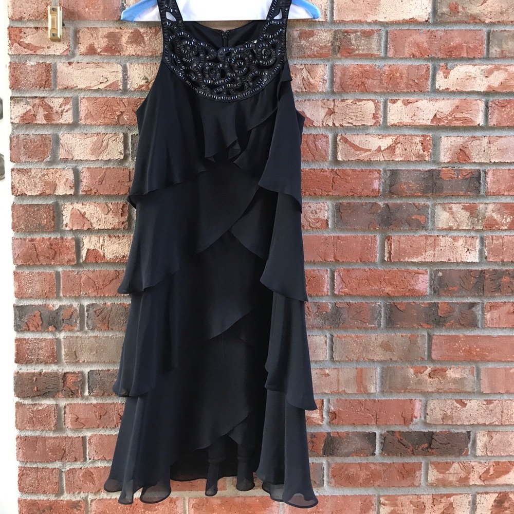 Sleeveless Beaded Tiered Dress