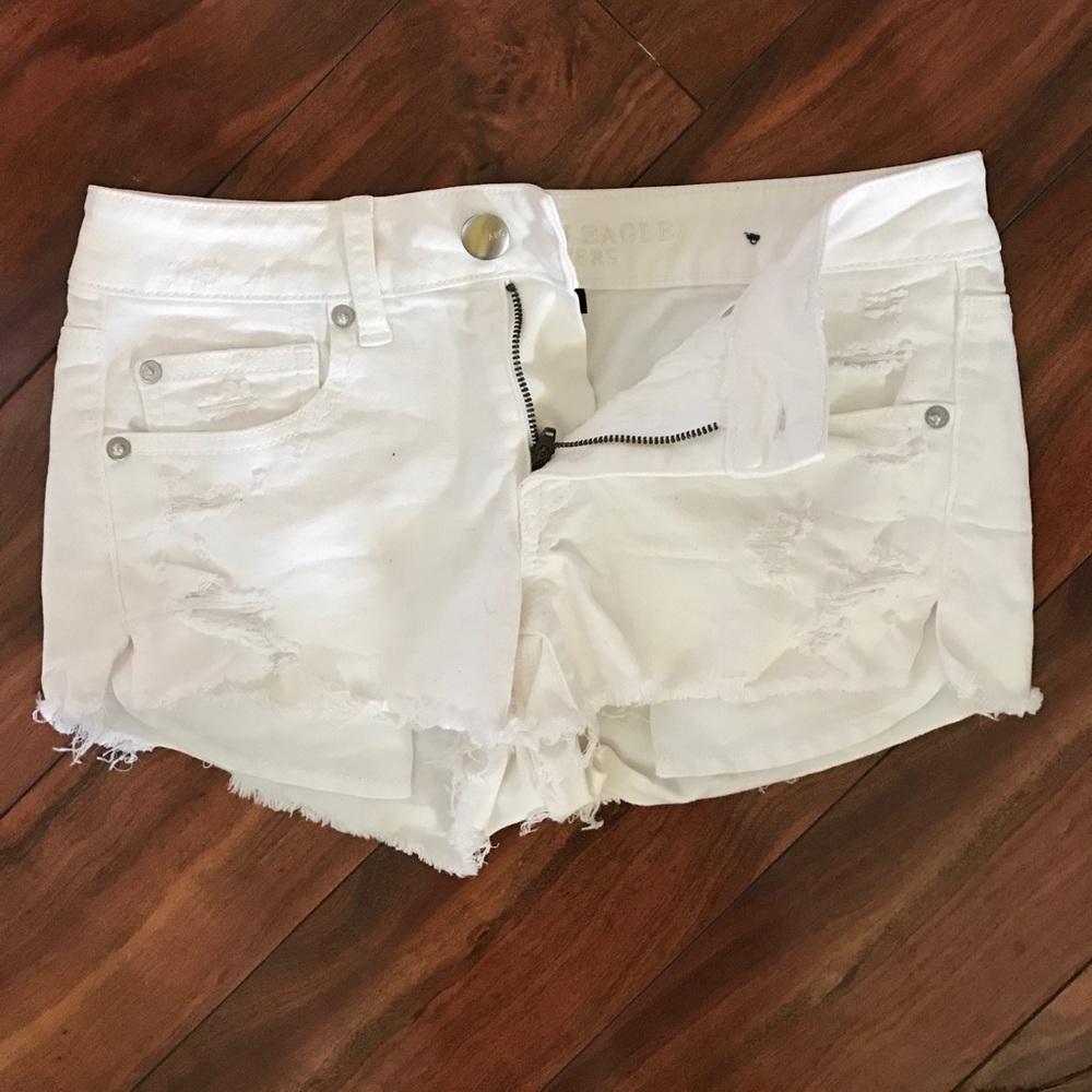 White jean shorts